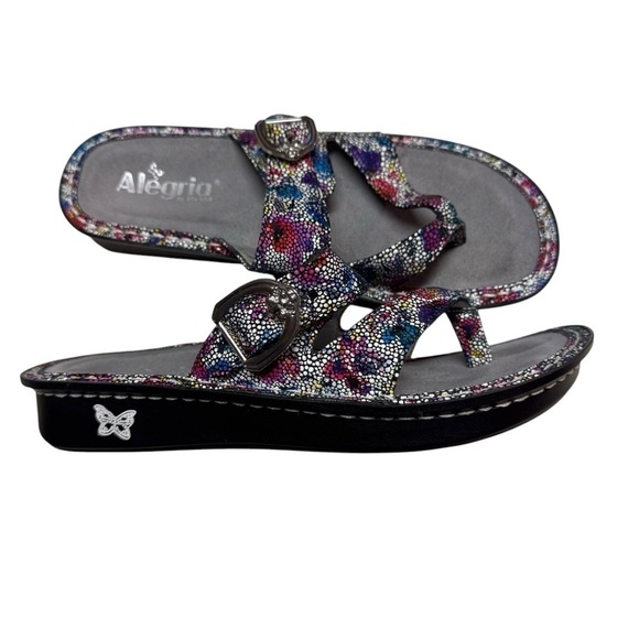 Alegria Womens VAL-447 Multicolor Leather Slip On Slide Sandal EU 39 US 9 - Picture 4 of 7